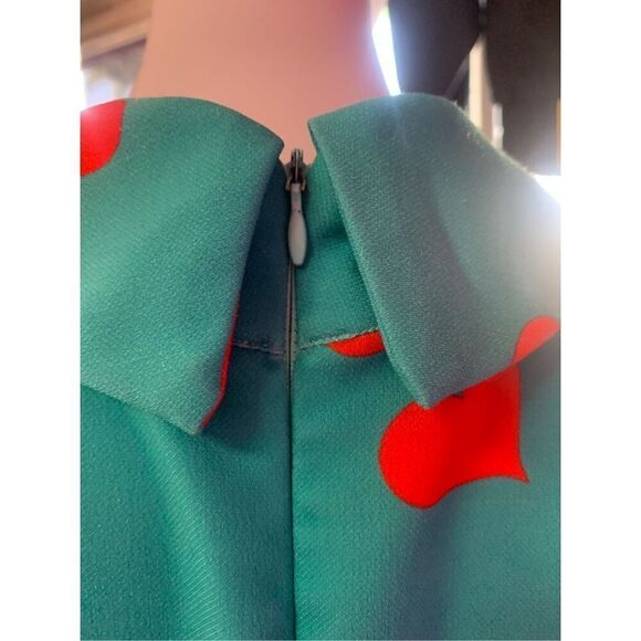 Gmess Womens Red Heart Print Bow Tie Sleeveless Mini Dress Size Medium - Picture 9 of 13